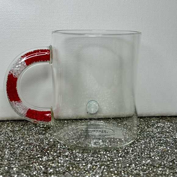 Starbucks Clear Glass Coffee Mug with Candy Candy Handle 12oz Nwt - Picture 5 of 6